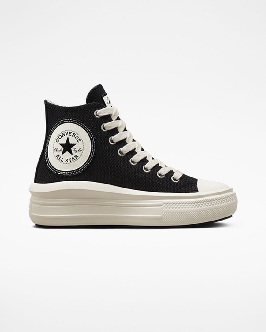 Dámské Boty Na Platformy Converse Chuck Taylor All Star Move Oversized Patch Vysoké Černé Béžový Bílé | CZ FDGX05